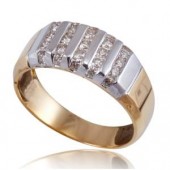 Beautifully Crafted Diamond Mens Ring with Certified Diamonds in 18k Yellow Gold - GR0054P